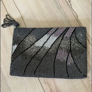 Fully beaded glass seed beads clutch purse glam